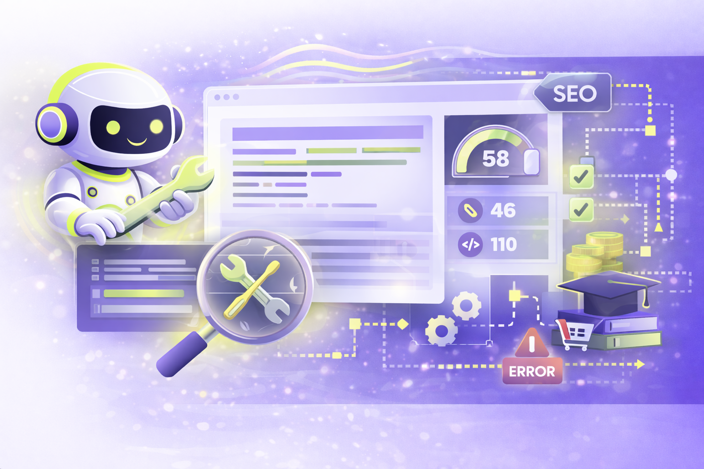 Technical SEO audit and optimization dashboard
